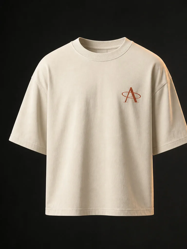 Front of the Bone oversized tee: an oxide Magnetic A at the left chest.