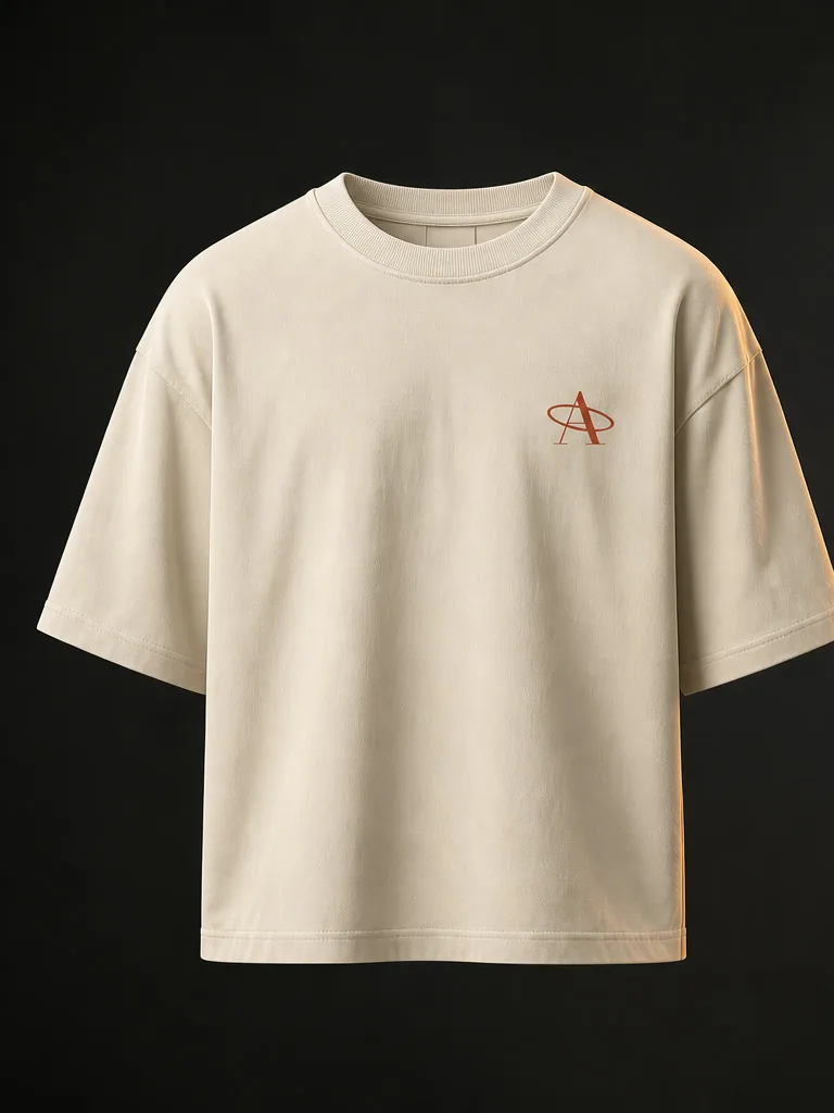 Front of the Bone oversized tee: an oxide Magnetic A at the left chest.
