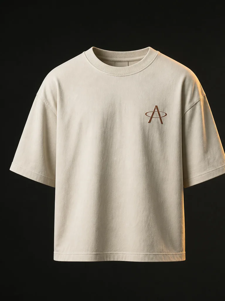 Front of the Bone oversized tee: an oxide Magnetic A at the left chest.