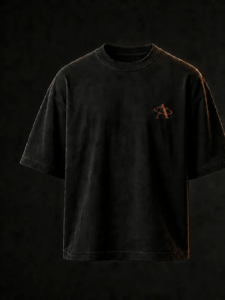 Front of the Black Soil oversized tee: an oxide Magnetic A at the left chest.