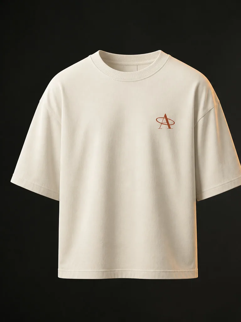 Front of the Bone oversized tee: an oxide Magnetic A at the left chest.